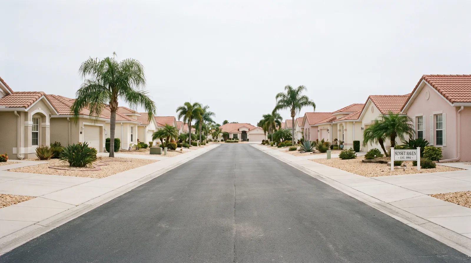 Single story homes in a Pinellas County retirement community